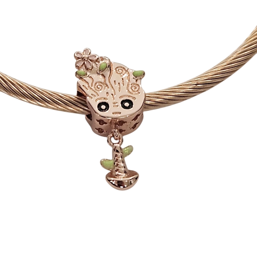 LINX Discontinued Rose Gold Marvel Groot Gardians Of The Galaxy Bracelet Charm